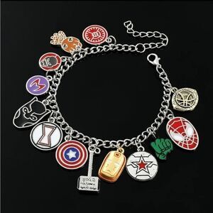 Super Hero Thor Spiderman Captaon America Charm Bracelet